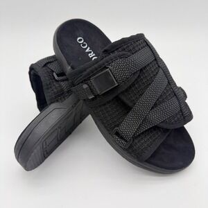 Draco Slides Mens 11-12 fits 10.5thru 12 Thunder BlackGrey Lounge/Beach Slides